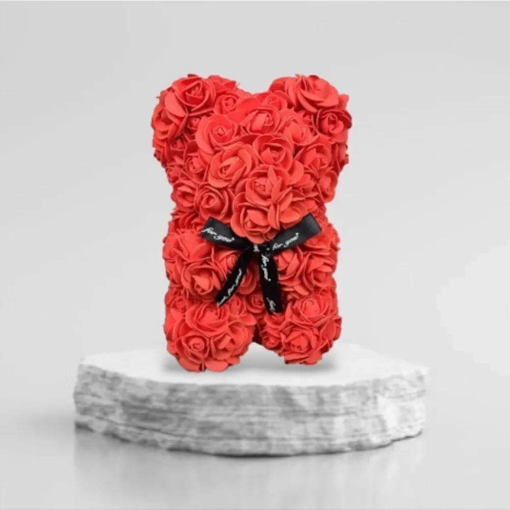 Cherry Red Rose Bear Romantic Gift Love Valentines Girlfriend Surprise Holiday